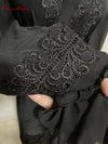 Fashion Lace Stitching Flare Sleeve Lace Abaya