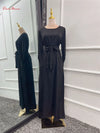 Fashion Satin Sliky Flare Sleeve Abaya