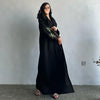 floral blossom embroided open abaya