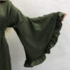 Dubai Flowy Abaya Big Ruffle Sleeve