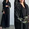 floral blossom embroided open abaya