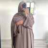 Three Piece elegant pin striped Abaya