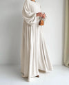 Bishop Sleeve Kebaya Kaftan, Elegant Crew Neck abaya