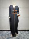 Open Kimono Abayas Leather Buckle