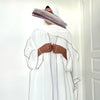 Three Piece elegant pin striped Abaya