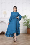 Women's Long Sleeve Ruffle Dress