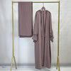 Three Piece elegant pin striped Abaya