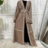 open contrast colour striped abaya