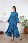 Women's Long Sleeve Ruffle Dress