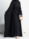 open abaya with flared sleeves