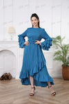 Women's Long Sleeve Ruffle Dress