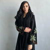 floral blossom embroided open abaya