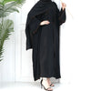 New 2 Piece Abaya Slip Sleeveless Dress Matching Outwear Cardigan