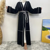 open contrast colour striped abaya