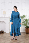 Women's Long Sleeve Ruffle Dress